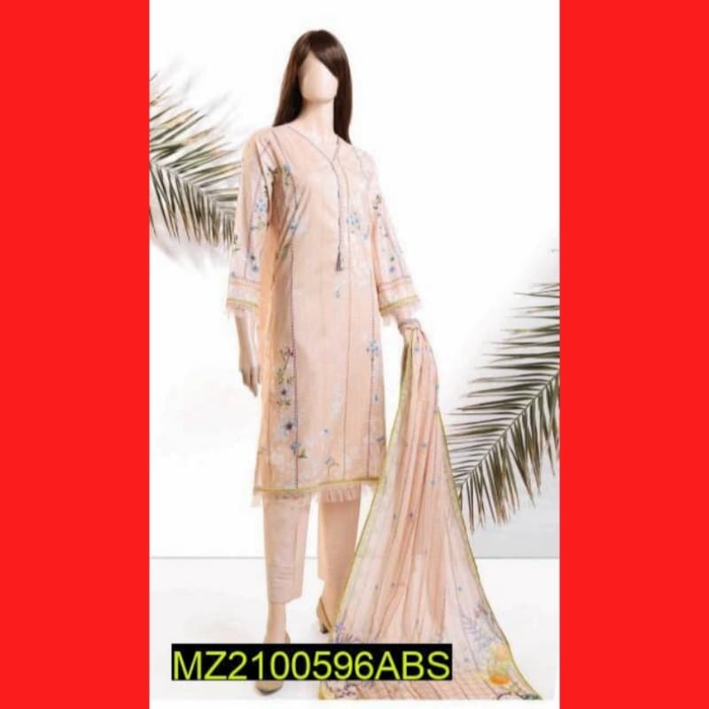 3 Piece lawn fabric Original Printed