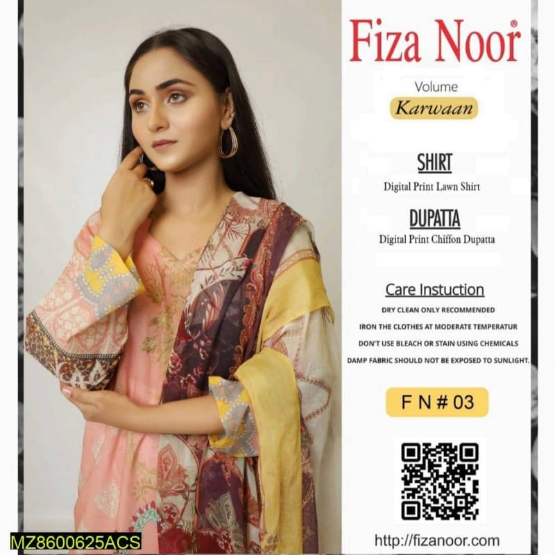 3 pc lawn Unstitched suits fabric