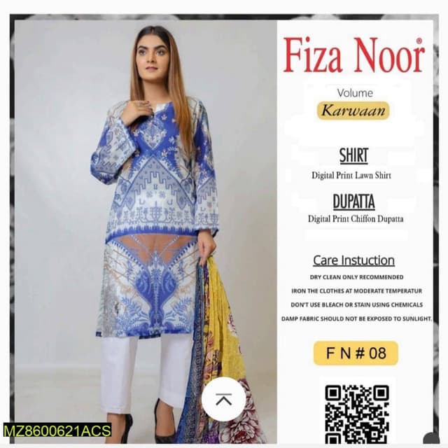 3 pc lawn Unstitched suits fabric