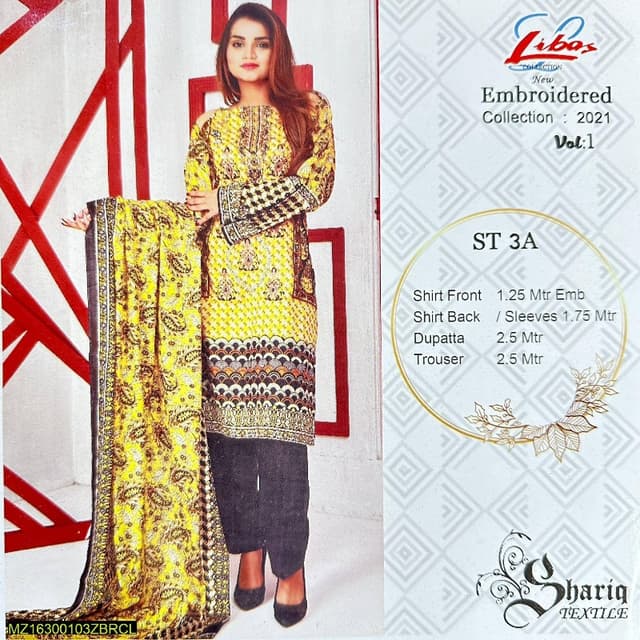 Original Fabric Unstitched lawn 3 piece