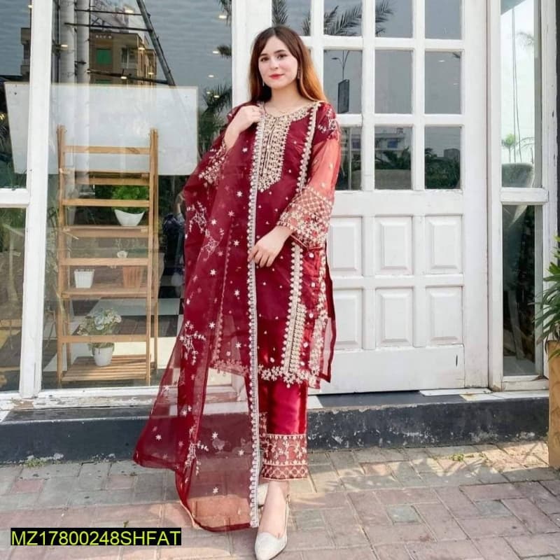 Organza Fabric Suit 3 pc