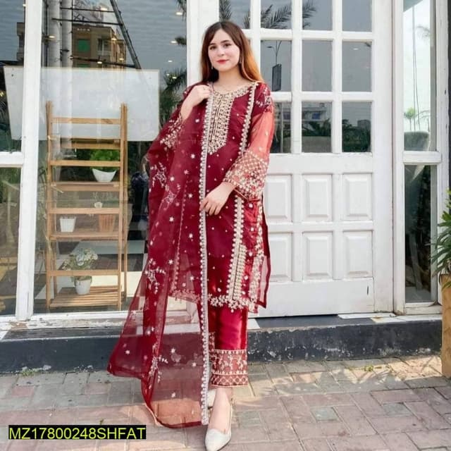 Organza Fabric Suit 3 pc
