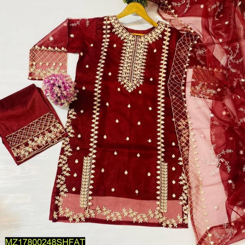 Organza Fabric Suit 3 pc
