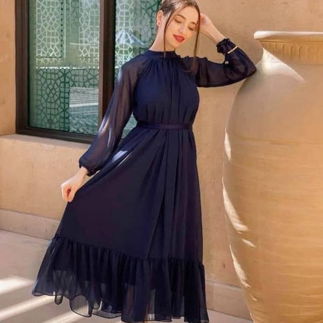 Chiffon dress Suits Frill
